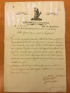Decreto della Repubblica Cisalpina - Picture 1 of 1