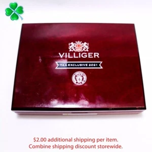 Caja de cigarros de madera vacía Villiger Toro Gordo TAA exclusiva 2021 9,25" x 7" x 2" - Imagen 1 de 10