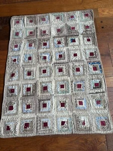 Antike Blockhaus Baby Decke um 1800’s 30” x 39” - Bild 1 von 13