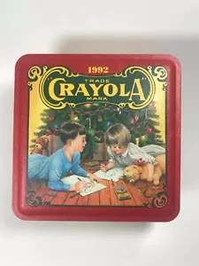 Crayola Crayon 1992 Collectible Holiday Tin Binney & Smith (Empty) - Picture 1 of 8