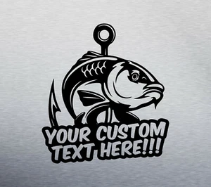 AUTOCOLLANT DÉCALCOMANIE DE PÊCHE À LA CARPE PERSONNALISÉ LOGO POUR VOITURE FOURGON ORDINATEUR PORTABLE AUTOCOLLANT VINYLE DRÔLE pêche à la ligne - Photo 1/5