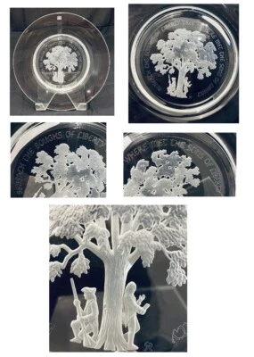 Placa de cristal Orrefors de colección 10,25" THE LIBERTY TREE Franklin Mint 1976 Foto 1 de 4