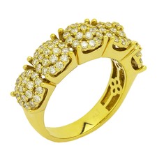 14K Yellow Gold Diamond Cluster Mens Ring 1.75ct Size 9 8.5 Grams