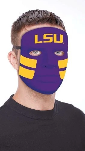 LSU Tigers Plastic Mask NCAA College Sports Party Favor Adult Costume Accessory - Image 1 of 1