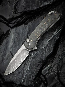 Civivi Elementum Folding Knife 3" Damascus Steel Blade Carbon Fiber Resin Handle - Picture 1 of 14