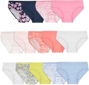 Fruit of the Loom Girls' Eversoft Hearts and Stripes Hipster Size. 8 ( 14pack) - Picture 1 of 3