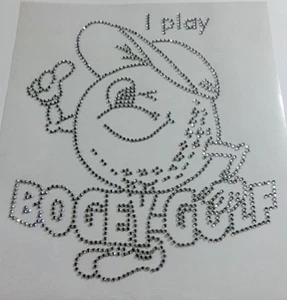 Hotfix Strass Bügelbild Golf spielen"I play Bogey-Golf" Clea 101215 Karostonebox - Bild 1 von 2