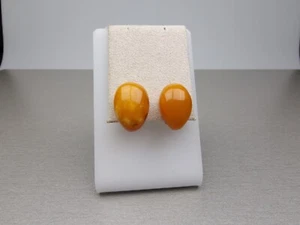 Vintage Natural 5.79 gr. Butterscotch Egg Yolk Baltic Amber Earrings - Picture 1 of 13