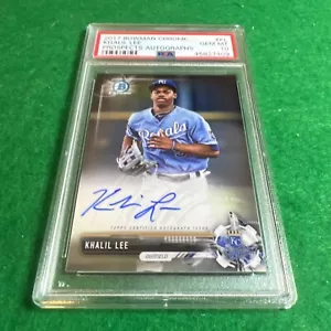 PSA 10 - 2017 Bowman Chrome Prospect Khalil Lee #CPA-KL Autograph - Picture 1 of 5