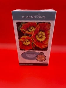 Dimensions Floral Poppies Pattern Latch Hook Kit - Sealed - 16"x16" - Bild 1 von 4