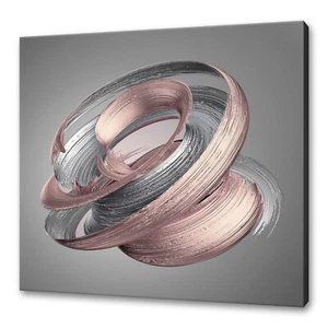 Pennello astratto metallizzato pennello argento oro rosa stampa su tela arte da parete - Foto 1 di 7