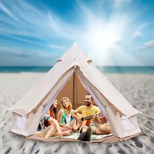 Tenda Glamping Lusso Tutto l'anno Vita Poliestere Cotone Campana Tenda 3m Impermeabile - Foto 1 di 20