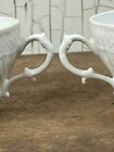 2 VTG Richard Ginori BIANCO White Embossed Tea or Coffee Cups N-8 Made In Italy
