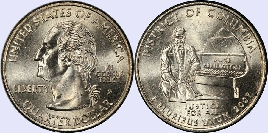 2009 P Duke Ellington Washington D.C. Territorial Quarter-BU condition - Image 1 of 3