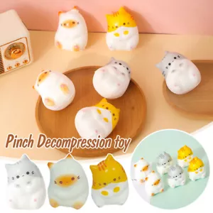 Pinch Decompression Toy Cat Stress Relief Toy PVC Squeeze Ball Cartoon Ornaments - Picture 1 of 12