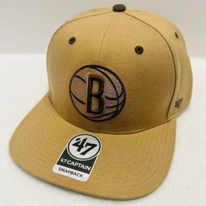 '47 Brand Brooklyn Nets Toffee Captain Snapback Hat Cap Adjustable Brown NBA - Bild 1 von 6