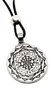 Mandala Necklace 3rd Eye Chakra Lotus Pendant Yantra Buddhist Bead Tie Cord - Picture 1 of 24