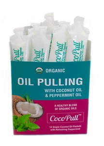 Coconut Oil Pulling Mouthwash, For Fresh Breath, ORGANIC ORAL CARE, 14 packets - Picture 1 of 10