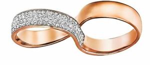 NIB $149 Swarovski Exist Double Ring Infinity Love Rose Gold Size 55 58 60