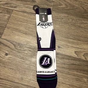 Stance NBA Los Angeles Lakers City Edition Crew Socks White Size L (9-13) New - Picture 1 of 4