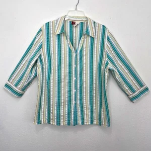 JM Collection Damen Knopfleiste Größe 18 Jennifer Moore Seersucker Preppy Pastell - Bild 1 von 7