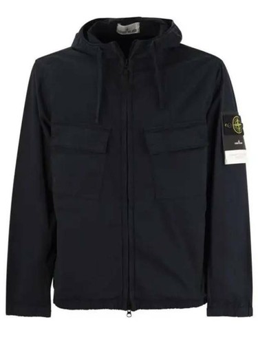 Giacca con cappuccio Stone Island Supima cotone twill elasticizzato TC 801542610 V0020