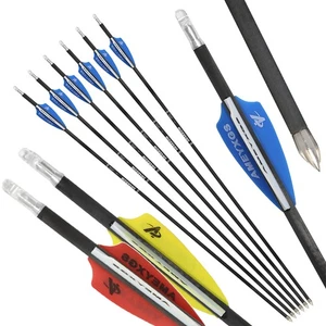 31" Pure Carbon Arrows SP400-1200 Shaft ID4.2mm Recurve Bow Shooting Hunting - Picture 1 of 23