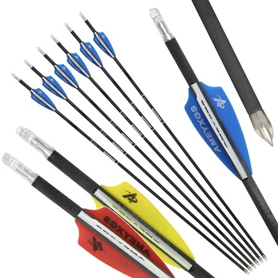 31" Pure Carbon Arrows SP400-1200 Shaft ID4.2mm Recurve Bow Shooting Hunting - Image 1 of 4