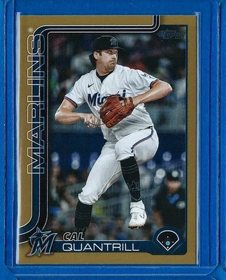 Cal Quantrill  GOLD /2025 2025 Topps Update Series Miami Marlins FREE SHIPPING! - Image 1 of 2