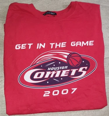 Vtg Houston Comets WNBA 2007 Get In The Game Red T Shirt Womens Size L Big Three - Image 1 of 4