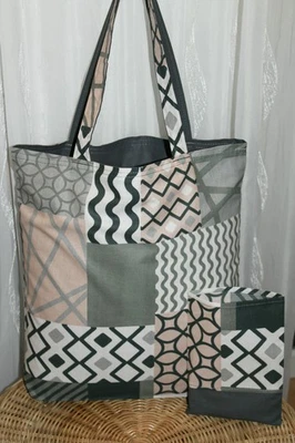 Einkaufstasche mit Hülle,Stofftasche,Beutel,Shopper,Baumwolltasche selbst genäht - Bild 1 von 4