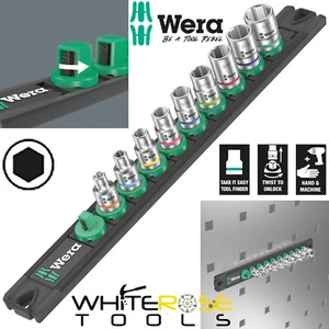 Wera Socket Set 1/4" Drive Magnetic Socket Rail A Imperial Zyklop 9pc 3/16"-1/2" - Picture 1 of 6