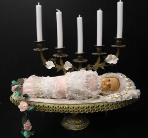 Antike Maria-Bambina, Bambinello, Klosterarbeit, Fatschenkind, Wax doll, - Bild 1 von 12