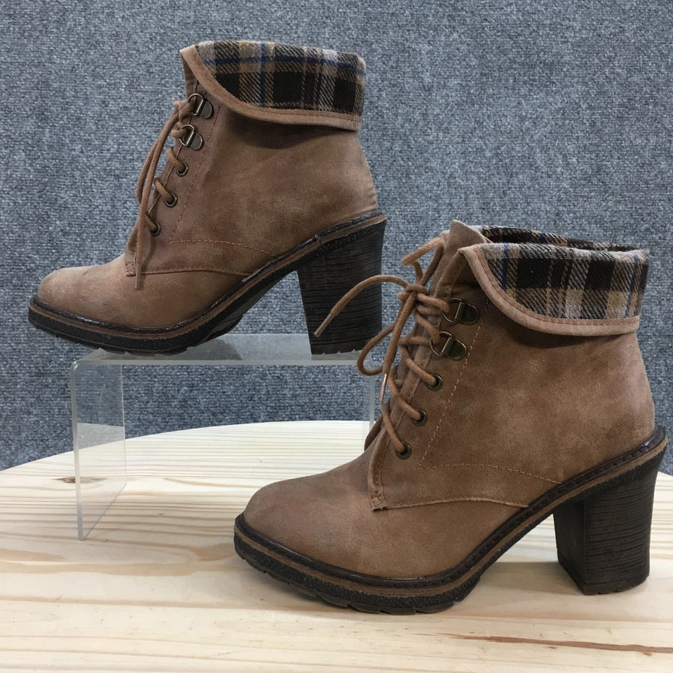 Белые горные ботинки женские 6 M Jay Jay на шнуровке каблуки ботинок коричневая ткань - Изображение 1 из 4