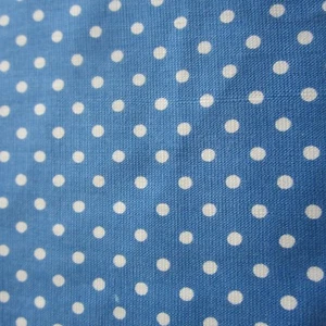 50cm x 91cm 1960s Cornflower Blue Spot Dot Retro Vintage Cotton Sewing Fabric - Picture 1 of 5
