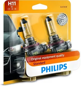 PHILIPS 12362B2 H11 Standard Halogen Headlight Bulbs – 2 Pack, OEM Quality - Picture 1 of 1