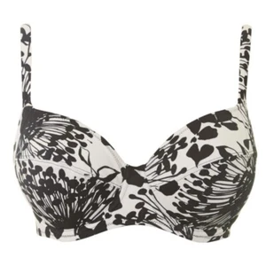 Fantasie Koh Samui Full Cup Bikini Top Black/Cream UK 32H US 32K - Picture 1 of 5