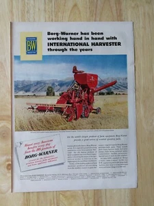 Anuncio original de tractor agrícola vintage 1950 Borg Warner International cosechadora - 921 - Imagen 1 de 1