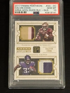 2017 Pantheon Arena Acclaimed Duos Relic Gold Dalvin Cook RC /49 PSA GEM MINT 10 - Picture 1 of 2