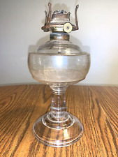 EAPG Glass Late 1800’s Oil Lamp Light Fixture 9.25”tall Footed Pedestal Base