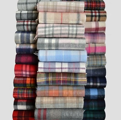 New Scottish 100% Lambswool of Scotland Scarf Tartan Check Wool Scarves - Image 1 of 4