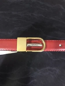OROTON Ladies Adjustable Leather Belt , Red Size Small RRP $150.00 - Picture 1 of 13