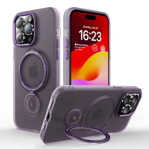 Für iPhone 15 Serie MagSafe Scrub Case Magnet Ring Ständer Cover + Hartglas - Bild 1 von 49