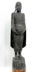 Antike handgeschnitzte Holz Buddha Statue alias Kwan-yin Guanyin 36" hoch - Bild 1 von 24