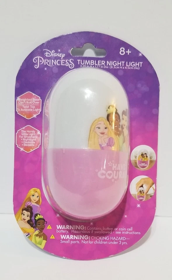 DISNEY PRINCESS Tumbler Night Light Twist Top Belle CAMPING BATTERIES INCLUDED