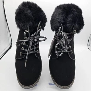 G.N.D. Mujer Negro Imitación Gamuza Piel Botas Talla 6 Nuevas En Caja - Imagen 1 de 6
