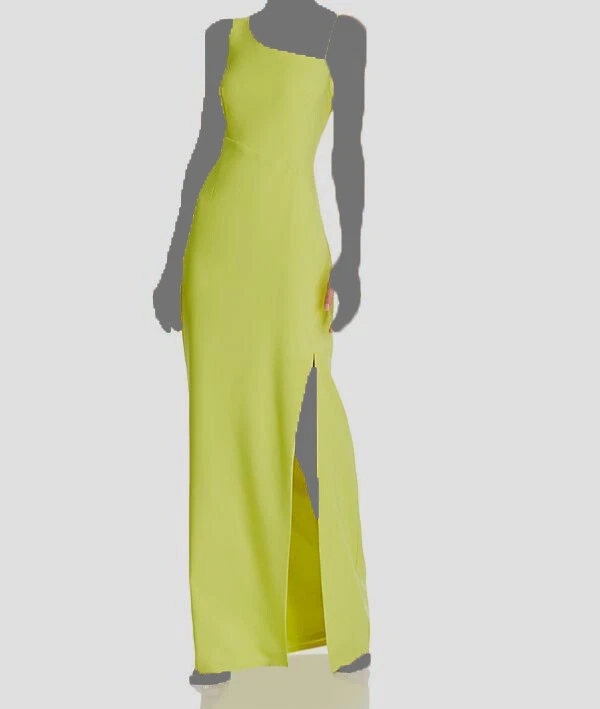 Laundry by Shelli Segal Womens Yellow Crepe Evening Dress Gown 0 BHFO 7461