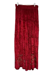 Blue Fish Damen Vintage rot Crushed Samt Hose Gr. 1 handbemalt Kunst zu tragen - Bild 1 von 5