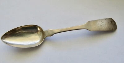 MONEDA DENNIS & FITCH TROY NY CUCHARADITA PLATA 6" MEDIADOS SIGLO XIX Foto 1 de 3