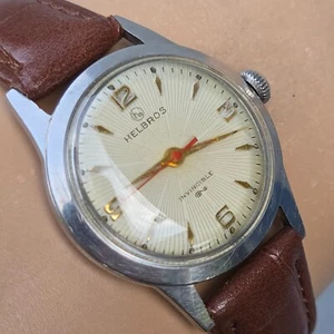 Vintage HELBROS men's manual wind watch AS 1430 17Jewels swiss 1950s - Picture 1 of 11